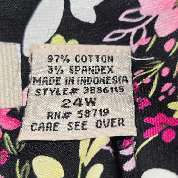 Notations Women 24W Floral SKirt Black Pink Polka Dot Cottagecore Romantic - Picture 15 of 16